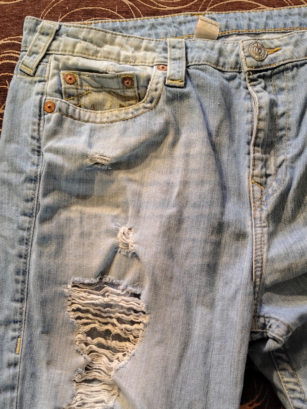 Authentic True Religion Distressed Destroyed Boyfriend SZ 33